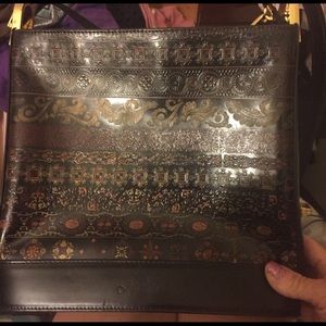 Italian made black leather handbag